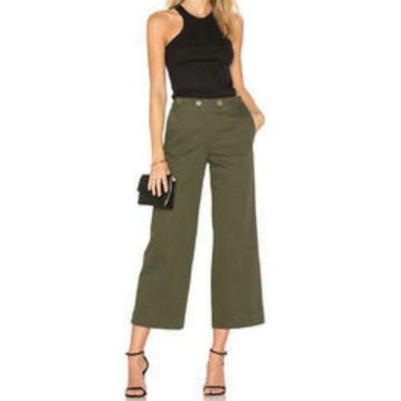 Theory Pants - THEORY Namid Olive Green Sailor Button Pants